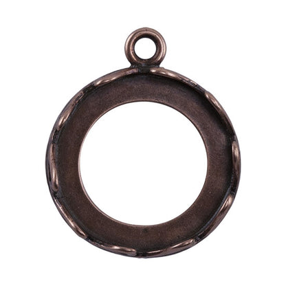 Copper Plate Pendant Setting - Hearts Round 16mm Pkg/1 - Cool Tools