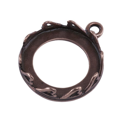 Copper Plate Pendant Setting - Hearts Round 16mm Pkg/1 - Cool Tools