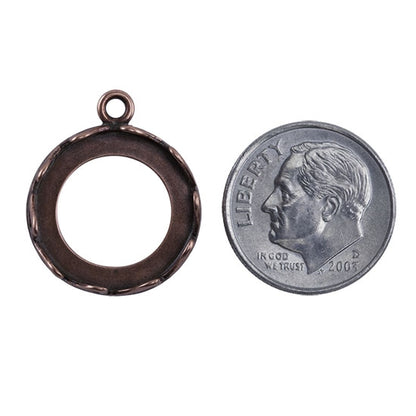 Copper Plate Pendant Setting - Hearts Round 16mm Pkg/1 - Cool Tools