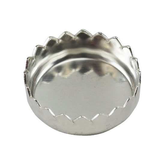 Fine Silver Bezel Cups - Serrated