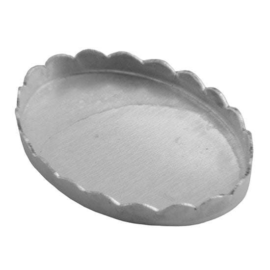 Fine Silver Bezel Cups - Scalloped