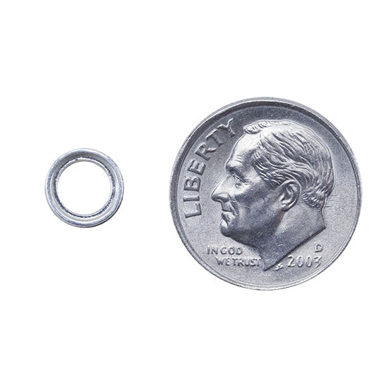 Sterling Silver Tube Setting - Round 6mm Pkg/1 with dime