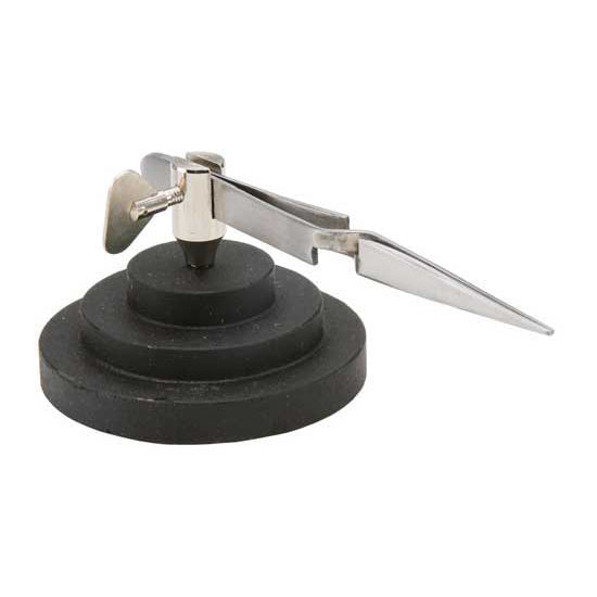 Third Hand - Single Basic single third hand features 4-1/2 tweezer mounted on a weighted base to hold items stable and secure in any position while soldering. Enables user to have both hands free while working. Weighted 3 inch base is very stable and tweezers can be adjusted to any angle.