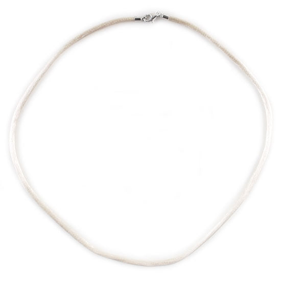 Cream Satin Necklace 2mm - 17"