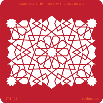 Pattern Stencil for Metal Clay - Stretched Mosaic - Cool Tools