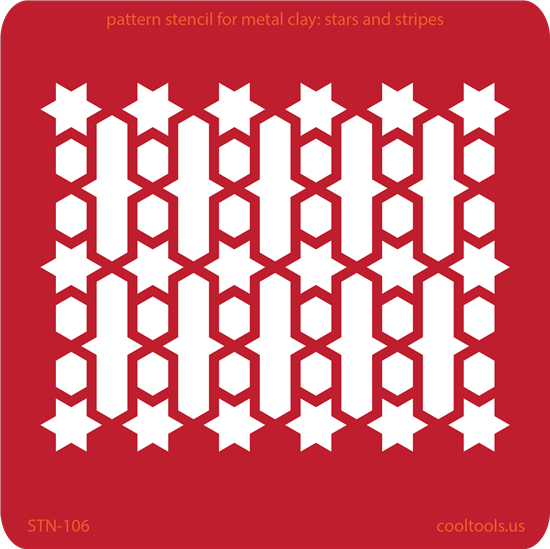 Pattern Stencil for Metal Clay - Stars and Stripes