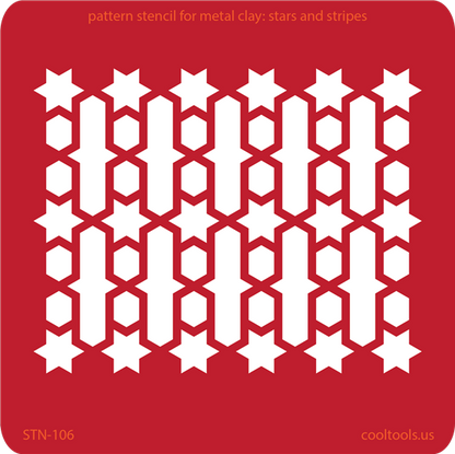 Pattern Stencil for Metal Clay - Stars and Stripes - Cool Tools