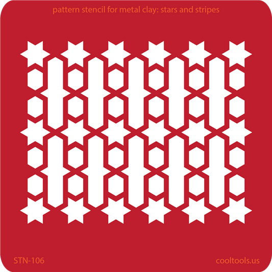 Pattern Stencil for Metal Clay - Stars and Stripes