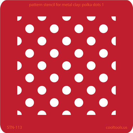 Pattern Stencil for Metal Clay - Polka Dots 1