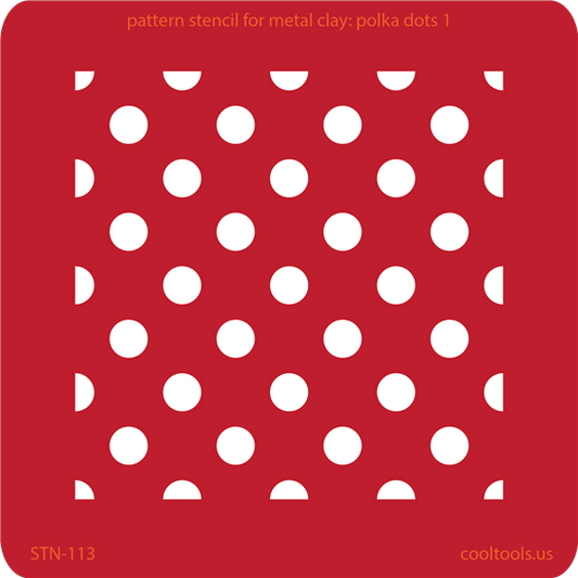 Pattern Stencil for Metal Clay - Polka Dots 1