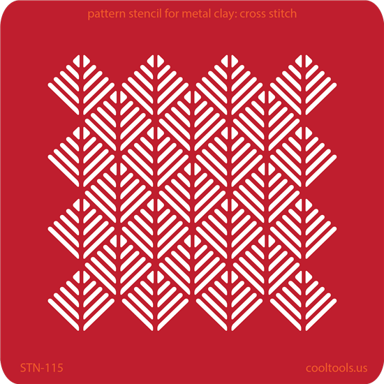 Pattern Stencil for Metal Clay - Cross Stitch