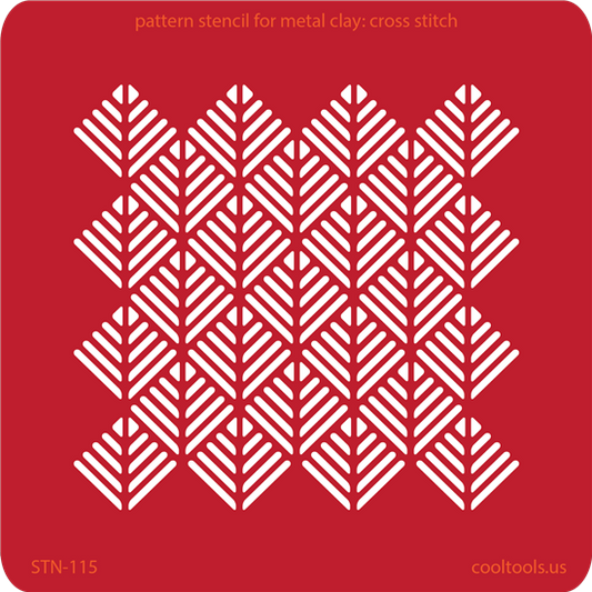 Pattern Stencil for Metal Clay - Cross Stitch