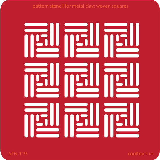 Pattern Stencil for Metal Clay - Woven Squares