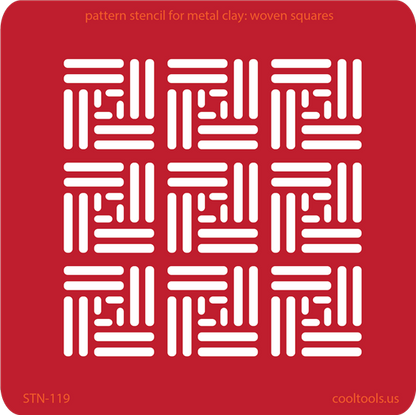 Pattern Stencil for Metal Clay - Woven Squares - Cool Tools