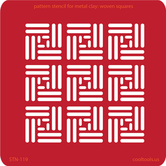 Pattern Stencil for Metal Clay - Woven Squares