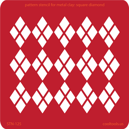 Pattern Stencil for Metal Clay - Square Diamond - Cool Tools