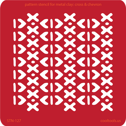 Pattern Stencil for Metal Clay - Cross & Chevron - Cool Tools