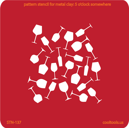 Pattern Stencil for Metal Clay - 5 O'clock Somewhere - Cool Tools