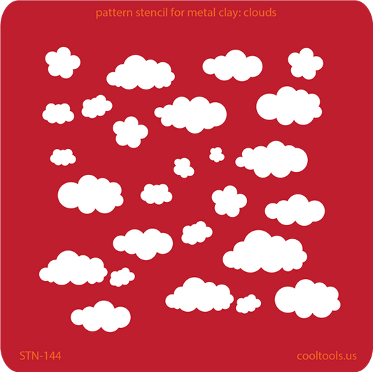 Pattern Stencil for Metal Clay - Clouds