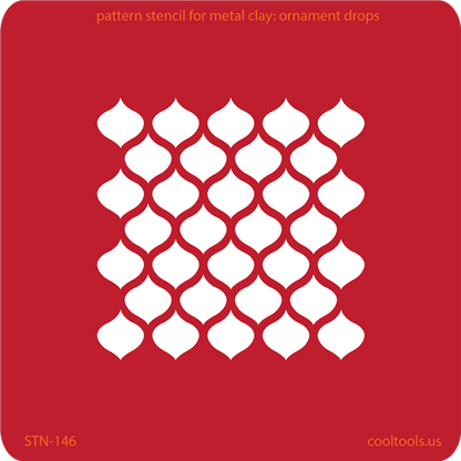 Pattern Stencil for Metal Clay - Ornament Drops - Cool Tools