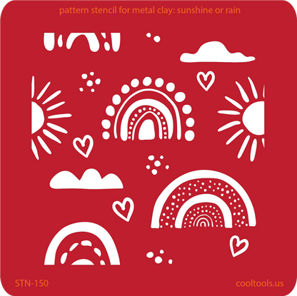 Pattern Stencil for Metal Clay - Sunshine or Rain - Cool Tools