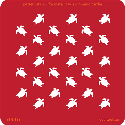 Pattern Stencil for Metal Clay - Swimming Turtles - Cool Tools