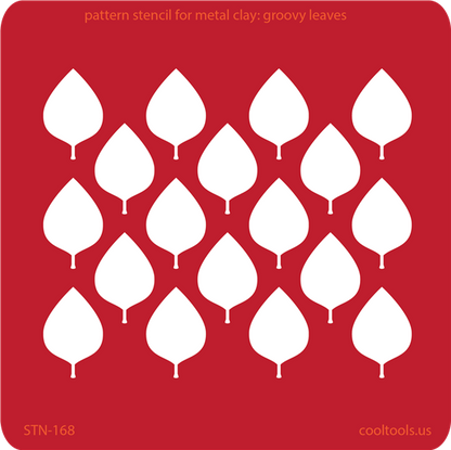 Pattern Stencil for Metal Clay - Groovy Leaves - Cool Tools