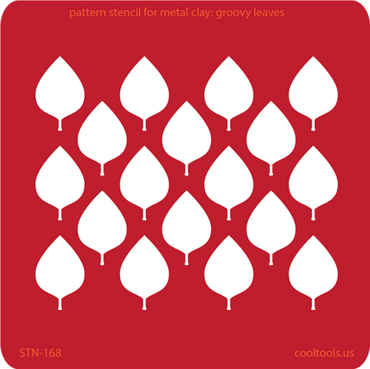 Pattern Stencil for Metal Clay - Groovy Leaves