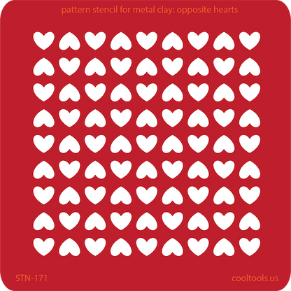 Pattern Stencil for Metal Clay - Opposite Hearts - Cool Tools