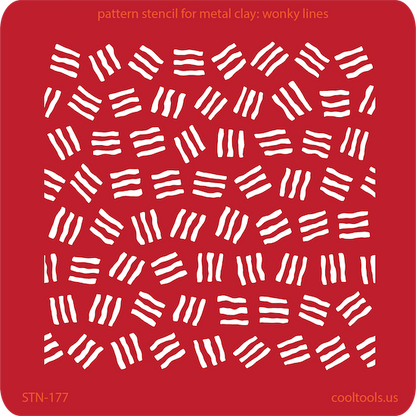 Pattern Stencil for Metal Clay - Wonky Lines - Cool Tools