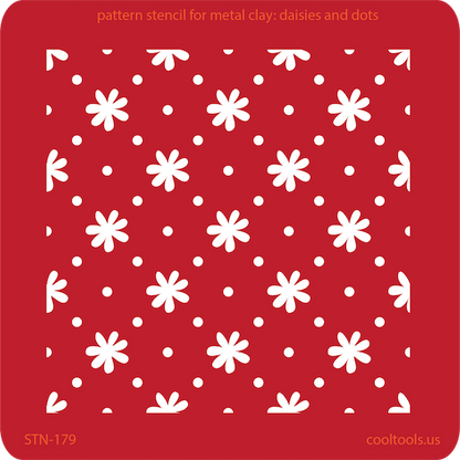 Pattern Stencil for Metal Clay - Daisies and Dots - Cool Tools