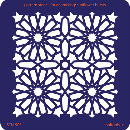 Pattern Stencil for Enameling - Sunflower Bursts - Cool Tools