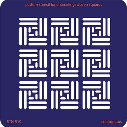 Pattern Stencil for Enameling - Woven Squares - Cool Tools