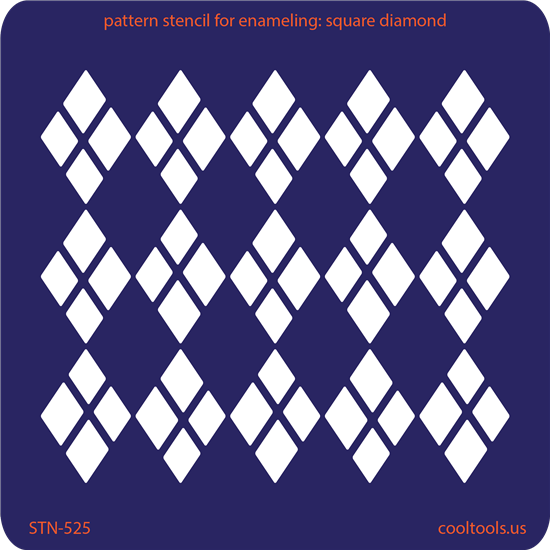 Pattern Stencil for Enameling - Square Diamond