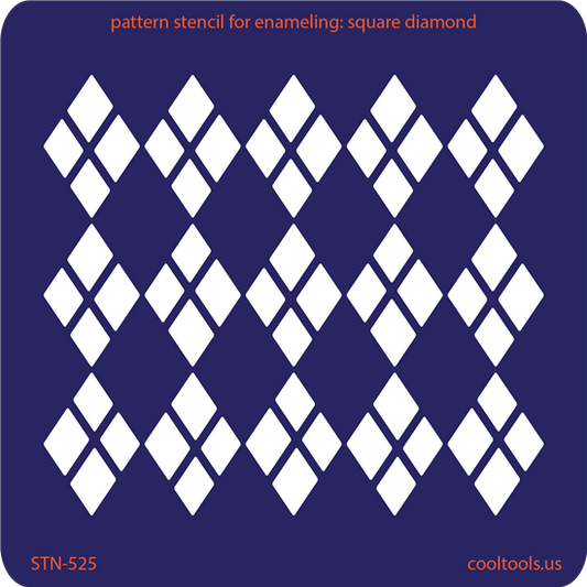 Pattern Stencil for Enameling - Square Diamond