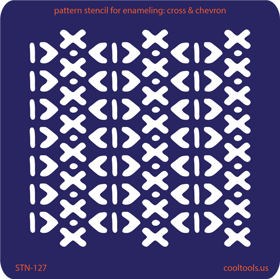 Pattern Stencil for Enameling - Cross & Chevron