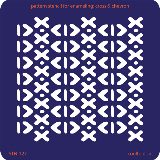 Pattern Stencil for Enameling - Cross & Chevron