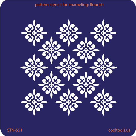 Pattern Stencil for Enameling - Flourish