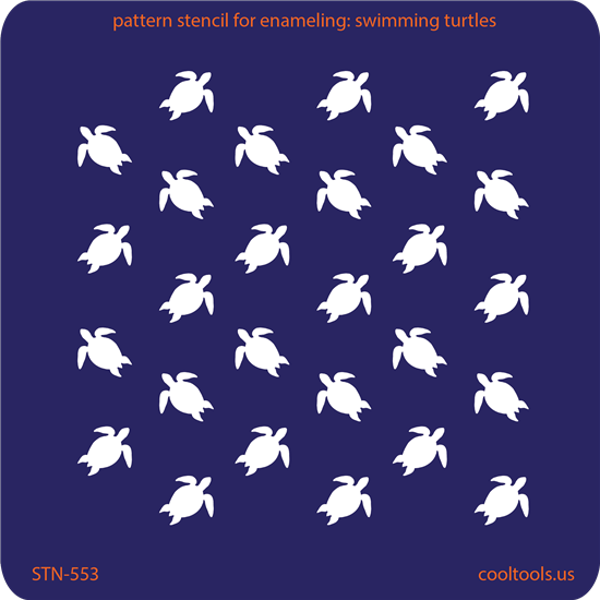 Pattern Stencil for Enameling - Swimming Turtles