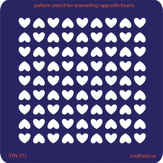 Pattern Stencil for Enameling - Opposite Hearts