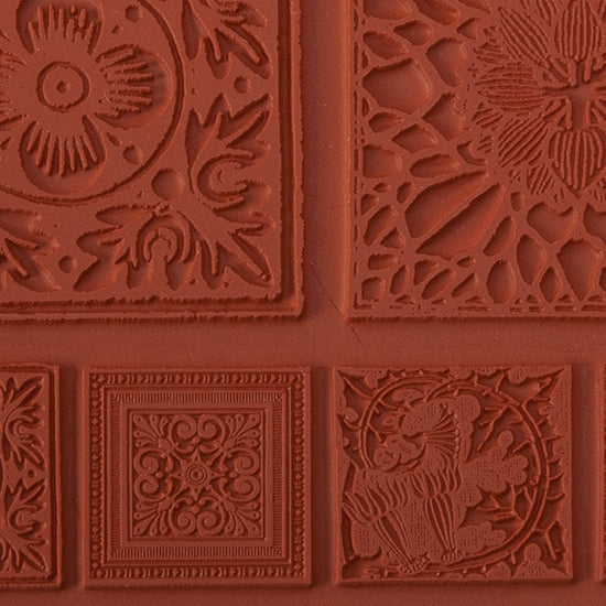 Red Brick colored Rubber Enameling Stamp - Summer Tiles