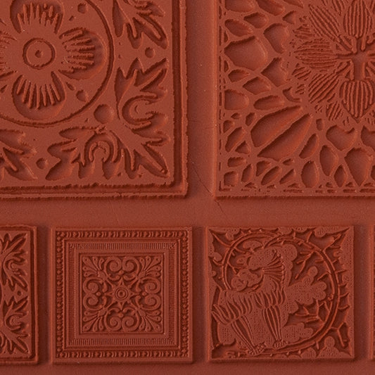 Red Brick colored Rubber Enameling Stamp - Summer Tiles