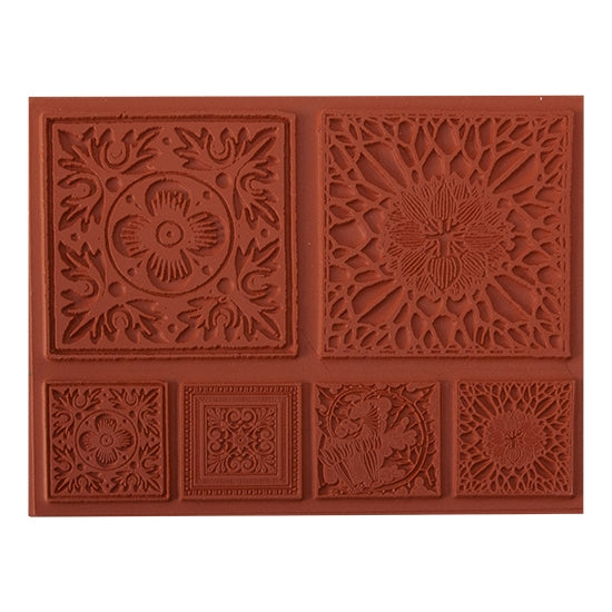 Red Brick colored Rubber Enameling Stamp - Summer Tiles