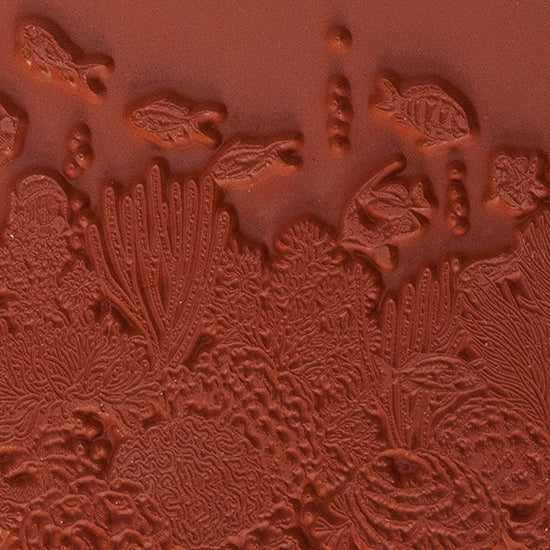 Brick colored Rubber Enameling Stamp - Coral Reef