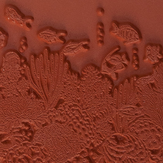 Brick colored Rubber Enameling Stamp - Coral Reef