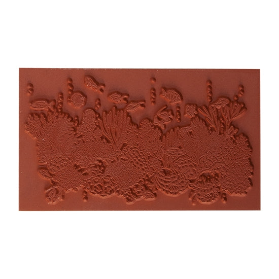 Brick colored Rubber Enameling Stamp - Coral Reef