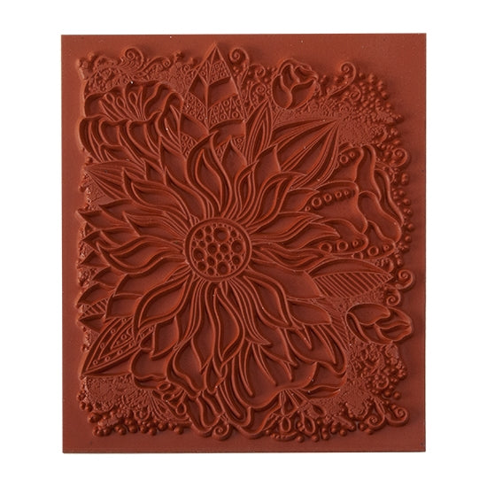 Brick colored Rubber Enameling Stamp - Color Me Sunflower