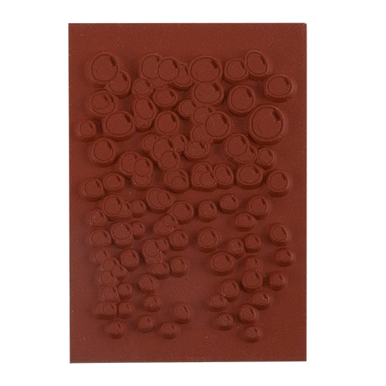 Brick colored Rubber Enameling Stamp - Bubbles Background