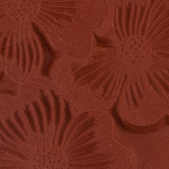 Red Brick colored Rubber Enameling Stamp - Dogwood Flowers