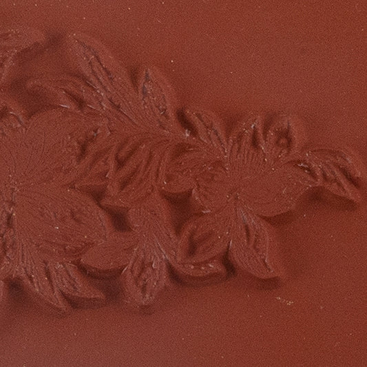 Red Brick colored Rubber Enameling Stamp - Lily Cascade